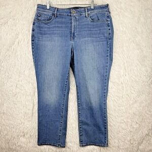 NYDJ Marilyn Straight Jeans Womens 16W Blue Lift Tuck Technology Mesmerize Wash